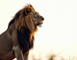 A lion standing on a lush green field