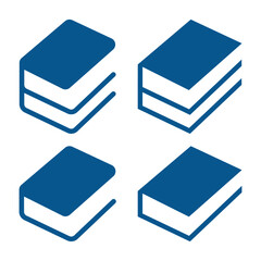 Book icon set. E-book icon combined with closed book icon.