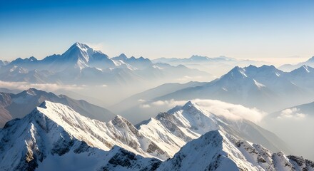 Snow-Capped Mountains Under Blue Sky