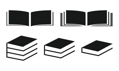 books stack silhouette logo, icon design vector illustration