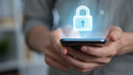 Smartphone security and digital protection concept