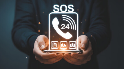 Instant SOS help available 24/7 via mobile app, connecting to emergency services and support