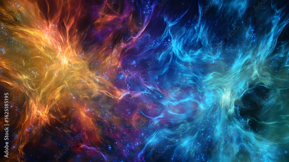 Wall mural abstract fire background. colorful abstract space background. fantasy fractal texture. abstract frac