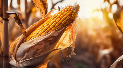 Reife Maiskolben auf dem Feld