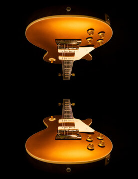 Mirrored Gibson Gold Top Les Paul with P90 pickups