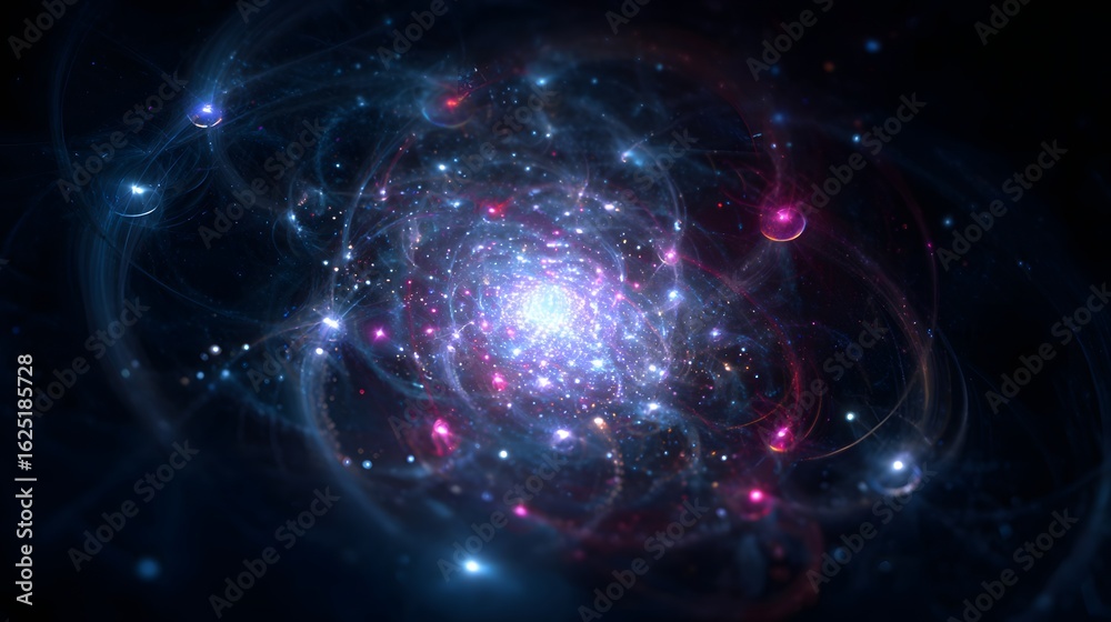 Canvas Prints abstract fractal. fractal art background of sacred geometry, colorful abstract galaxy background.