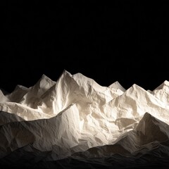 Snowy Mountain Range In Minimalist Style