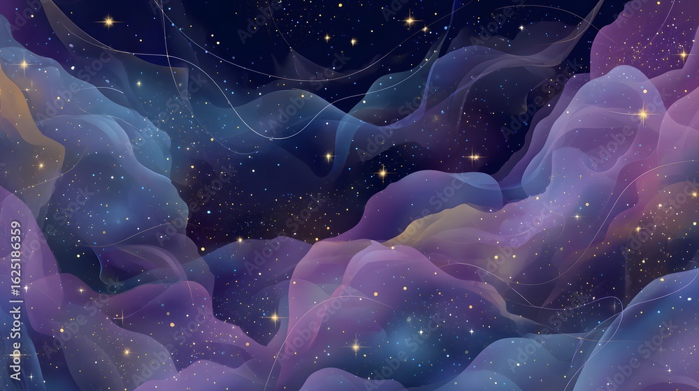Poster abstract background with galaxy and stars. illustration for your design. abstract space background f