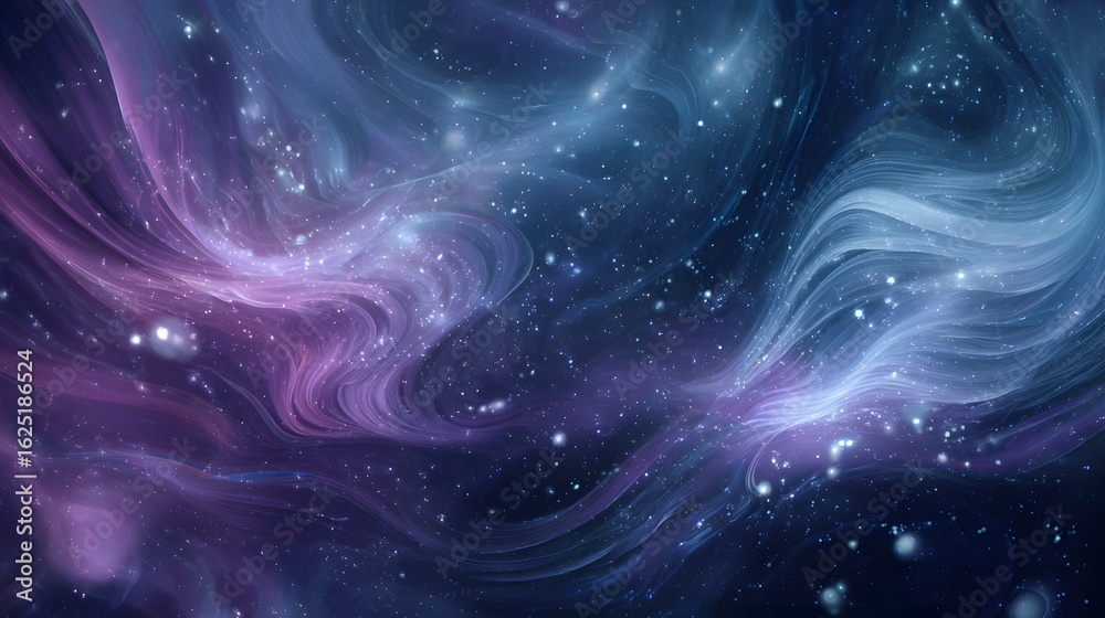 Poster cosmic space and stars, computer generated abstract background.