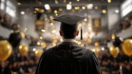 Graduate At Graduation Ceremony In Academic Gowns