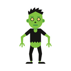 Halloween Zombie Vector Design on White Background