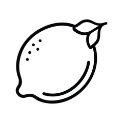 A lemon icon a refreshing citrus fruit isolated on white background