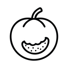 Simple orange circle icon abstract geometric shape isolated on white background