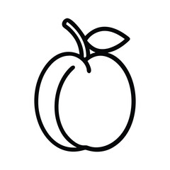 Fresh peach fruit icon isolated on white background
