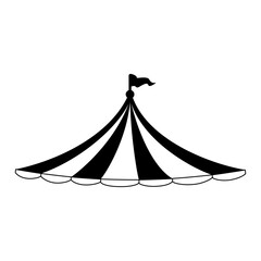 Circus Tent Roof Black And White Icon