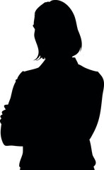 Elegant silhouette of a woman with long flowing hair