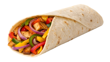 tortilla wrap fajita isolated isolated on white background