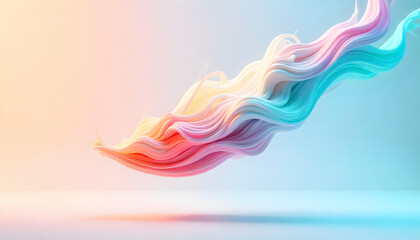 Fototapeta premium Abstract Fluid Motion: A mesmerizing blend of vibrant colors dances gracefully in a fluid, ethereal composition, evoking a sense of harmony and dynamism.
