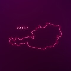  Austria Abstract Futuristic Concept Neon Map