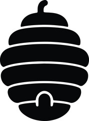 Silhouette beehive with entrance black and white vector illustrator