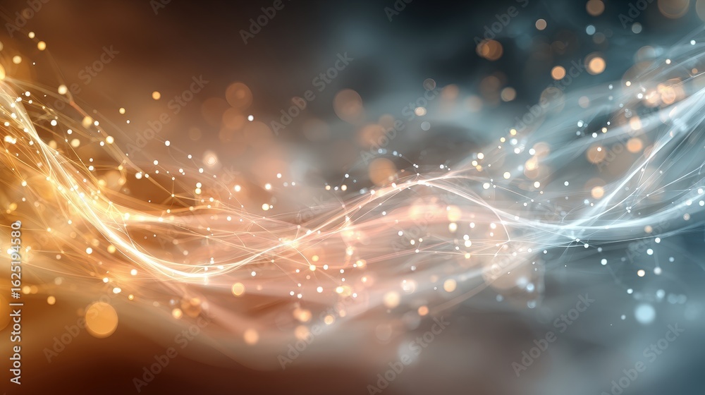 Wall mural dynamic glowing network connection background