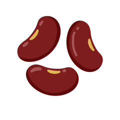 cartoon vector illustration of red bean