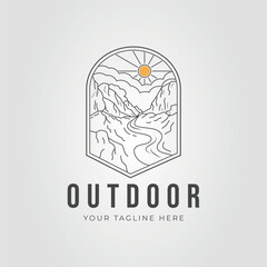 Of zion national parks mountain valley logo. Suitable for travel blogs, outdoor adventure websites, and naturethemed marketing materials.