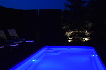 swimming pool at night