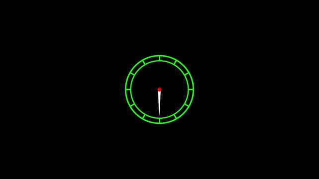 Clock Animation in 24 Hour Loop animation with optional matte. Matte included.Abstract analog new clock icon animation 4k video. wall clock. 4k, video, black, background,