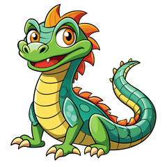 Fototapeta premium green dragon with a snake