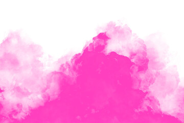 Vibrant magenta smoke billows upward against a stark black background creating a dynamic and abstract visual effect