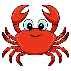 red crab on white background