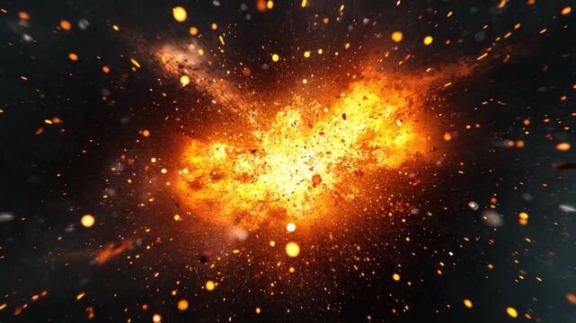 Explosive Burst of Energy in Outer Space Captured in High-Resolution Imagery 4k video footage
