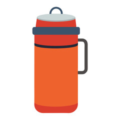 Thermos Bottle Vector Illustration  Insulated Travel Water and Beverage Container