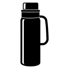 Thermos Bottle Vector Illustration  Insulated Travel Water and Beverage Container