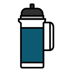 Thermos Bottle Vector Illustration  Insulated Travel Water and Beverage Container