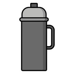 Thermos Bottle Vector Illustration  Insulated Travel Water and Beverage Container