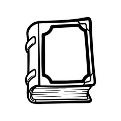 Spell Book Silhouette Vector Logo - Classic Magic Tome Halloween Icon Design