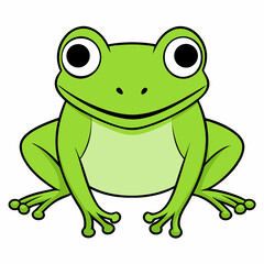 Obraz premium green frog vector illustration