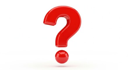 Large red question mark isolated on white background