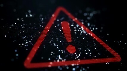 Urgent system alert flashing onscreen as networks fail and data breaches occur in real time cyber security threat warning on digital display - Powered by Adobe