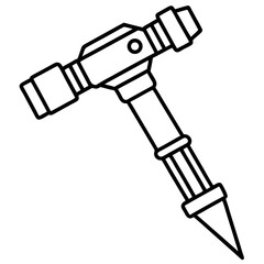 Iron Drill Tool Vector Illustration