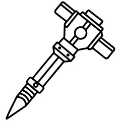 Iron Drill Tool Vector Illustration