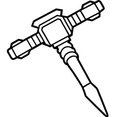 Iron Drill Tool Vector Illustration