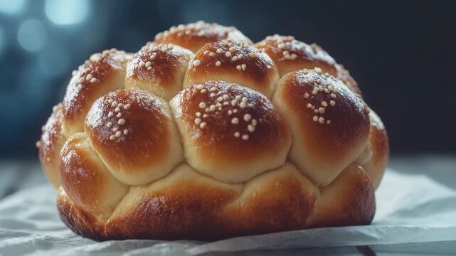 A simple still life image of a loaf of bread placed on top of a sheet of paper
