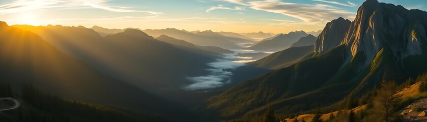 Obraz premium Emerald Peaks at Dawn