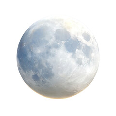 Naklejka premium Full Moon Illuminating Night Sky with Subtle Clouds and Stars in Clear Background Ideal for Nature and Astronomy Themes