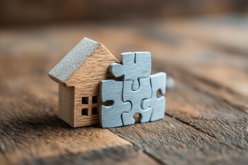 House and Puzzle Complete Home Concept