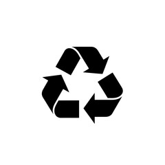 Recycle symbol with three arrows in a triangular loop isolated on white background