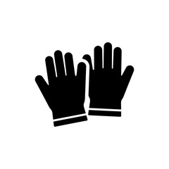 Obraz premium Black filled garden gloves icon for outdoor work and hand protection